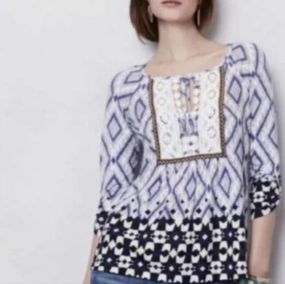 Anthropologie Vanessa Virginia Bohemian Peasant Blouse Size Small - Picture 1 of 6
